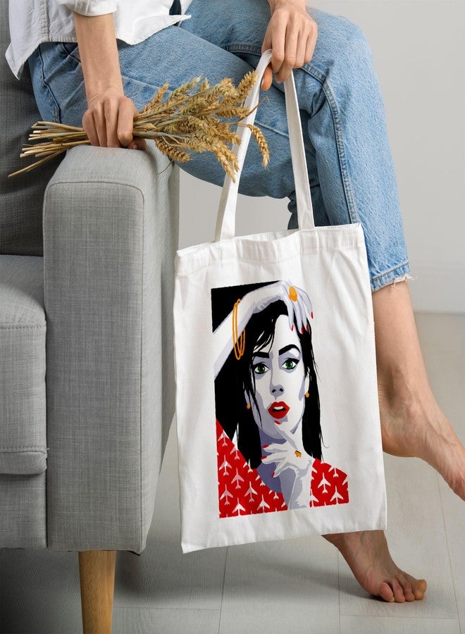 ARTBUG Tote Bag for Women with zip, Aesthetic Canvas tote bag for college girls, office, stylish and reusable - Women - D No - 256 - Image 2