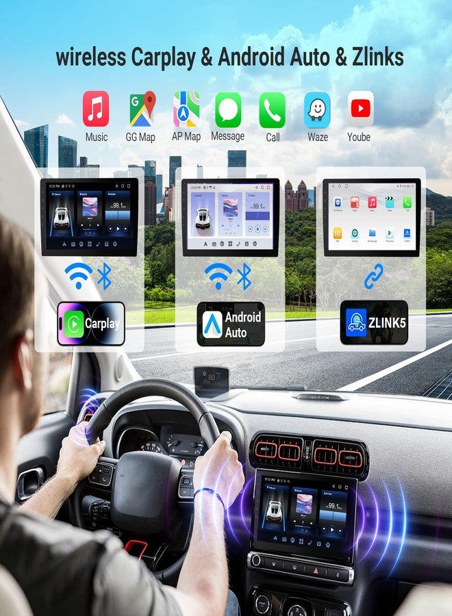Haudio Car Accessories 7" HD Double Din Car Stereo with Carplay & Android Auto, 2+64G Car Audio Receivers Featuring Voice Control, Backup Camera,Bluetooth, GPS Navigation, Built-in 14Band DSP EQ - Image 2