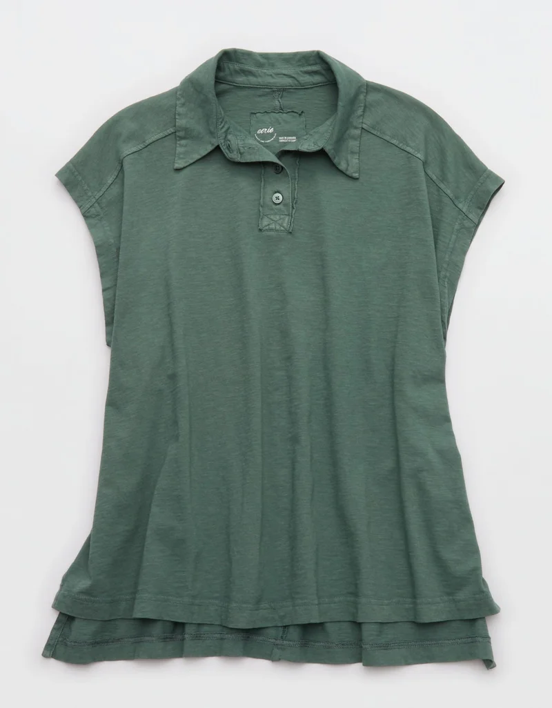 Aerie  Aerie Happiest Oversized Polo T-Shirt for Women | Best Price UAE