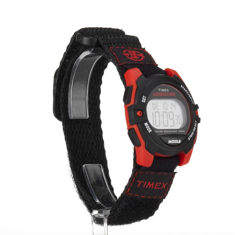 TIMEX ساعة تيمكس للجنسين T49956 إكسبيديشن متوسطة الحجم رقمية CAT سوداء/حمراء مع حزام فيلكرو سريع الربط - Image 5