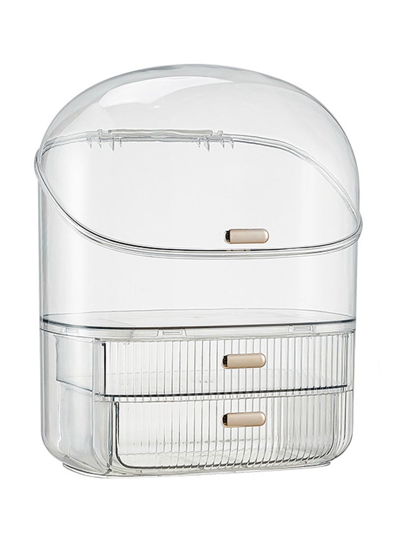 ETG Portable Retro Series Multi-Function Make Up Case Dustproof Cosmetic Storage Box, Skin Care Products Jewelry Organizer Finishing Box Bathroom Desktop - Image 2