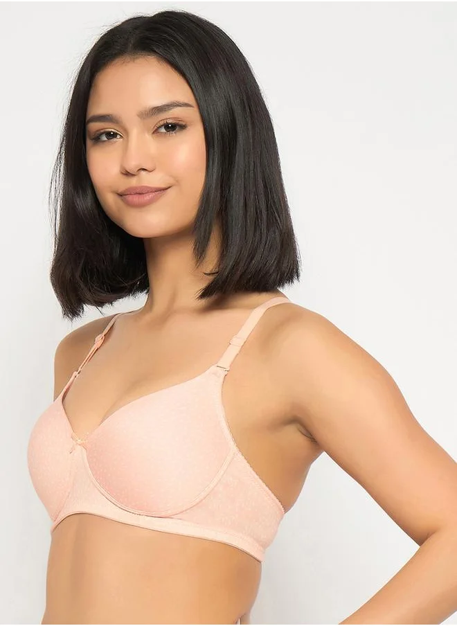 كلوفيا Clovia Pack of 2 - Printed Padded Non-Wired Full Coverage Multiway T-Shirt Bra