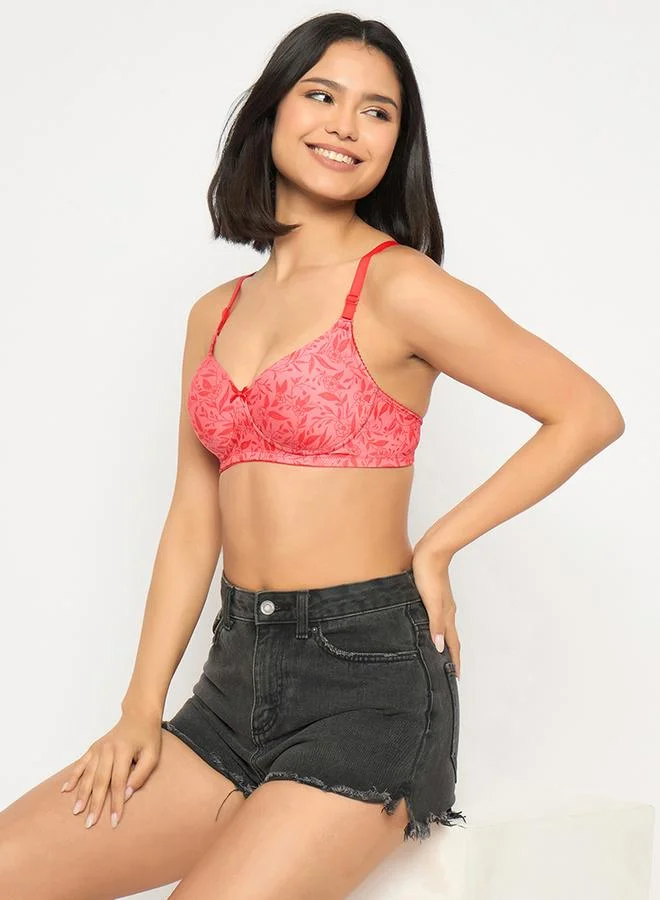 Clovia Clovia Pack of 2 - Printed Padded Non-Wired Full Coverage Multiway T-Shirt Bra