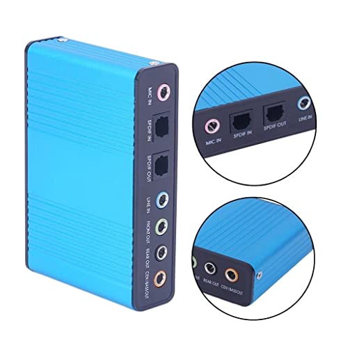 MERISHOPP USB External Sound Card 5.1 Surround Sound Optical Audio Sound Card, Blue | Computers/Tablets & Networking | Laptop & Desktop Accessories | Sound Cards - Image 2