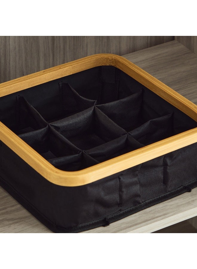 Home Box Oxford 9-Compartment Fabric Wardrobe Organiser 30.5 x 9.5 x 30.5 cm - Image 3