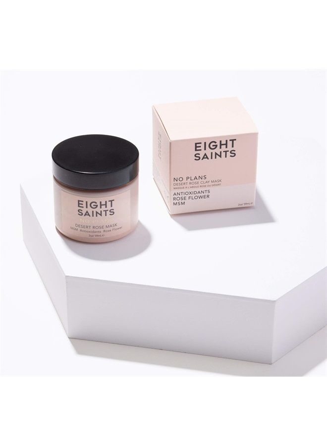 Eight Saints No Plans Clay Face Mask Skin Care Product, Natural and Organic Pore Reducing Clay Facial Mask to Remove Blemishes, Acne, Oil, and Impurities, 2 Ounces