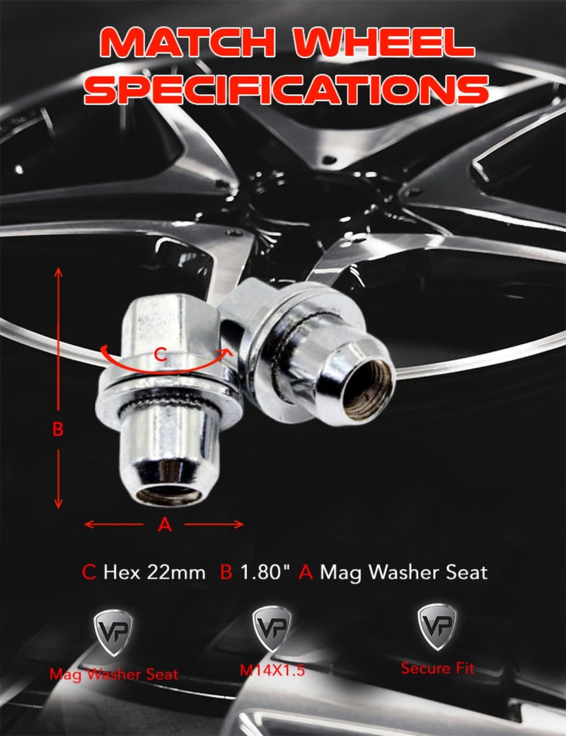 Veritek Performance Chrome Lug Nuts Set for Land Rover - Image 5