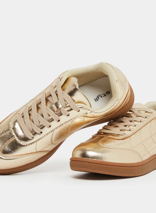 Styli Styli Retro Sole Lace Up Sneakers