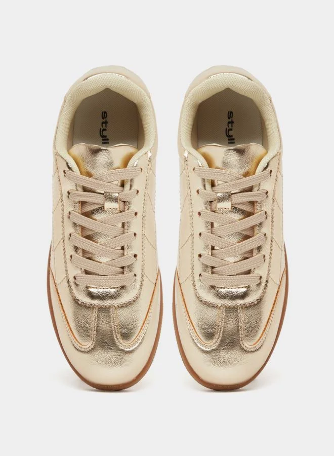 Styli Styli Retro Sole Lace Up Sneakers