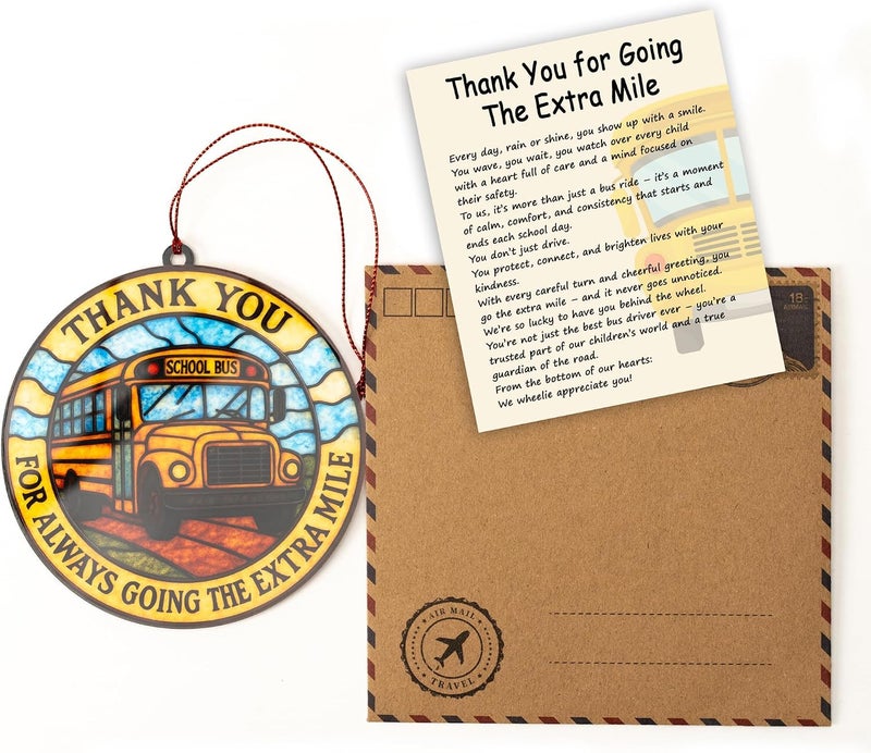 MAILAMCRAFT Bus Driver Appreciation Gifts, Bus Driver Gifts, School Drivers Appreciation Gift for Men, Women, Thank You Gift for School Bus Driver Monitor, Acrylic Suncatcher Effect Hanging Ornament - Image 5