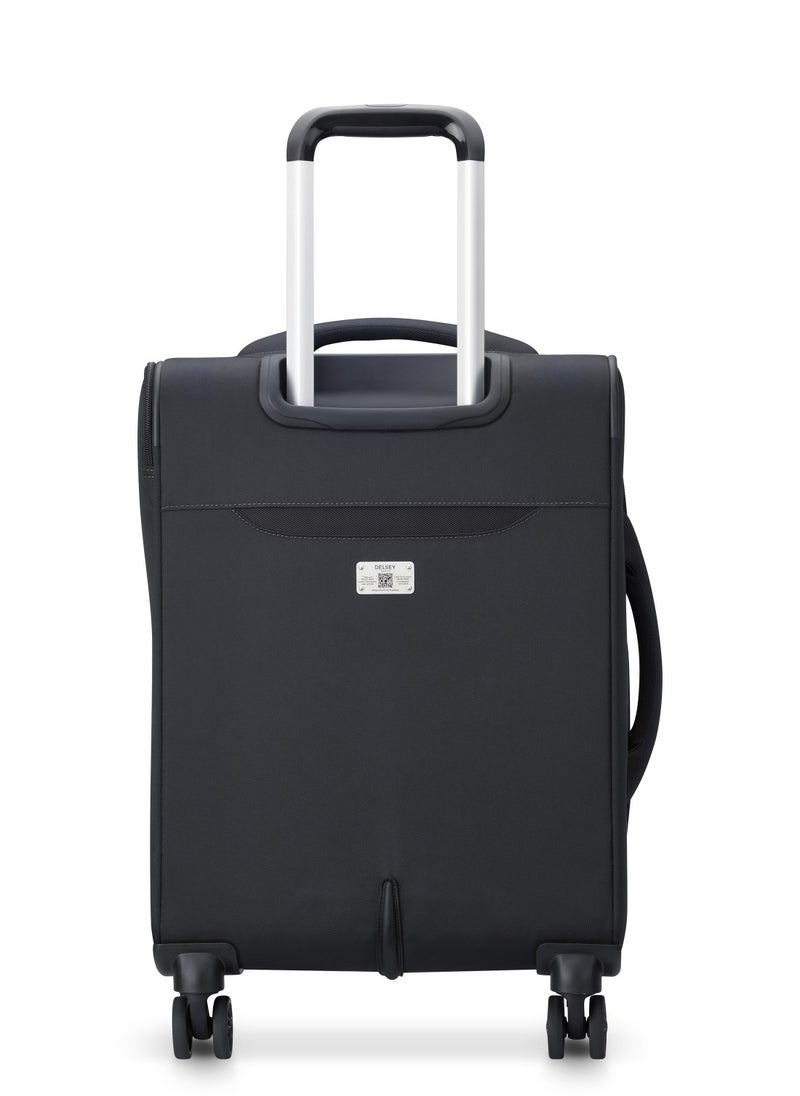 DELSEY Paris Sky Max 2.0  55cm Soft case 4 Double Wheel Expandable Cabin Luggage Trolley - Black  - Image 5