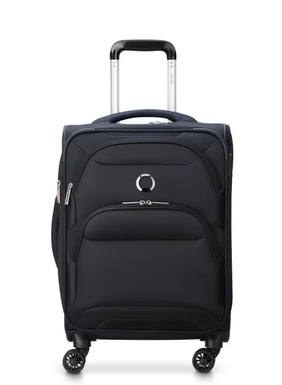 ديلسي _باريس Sky Max 2.0  55cm Soft case 4 Double Wheel Expandable Cabin Luggage Trolley - Black