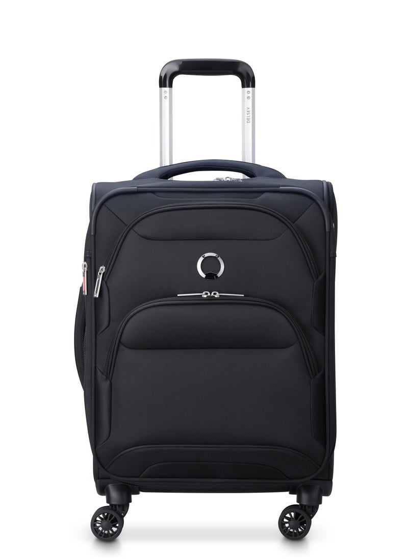 DELSEY Paris Sky Max 2.0  55cm Soft case 4 Double Wheel Expandable Cabin Luggage Trolley - Black  - Image 1