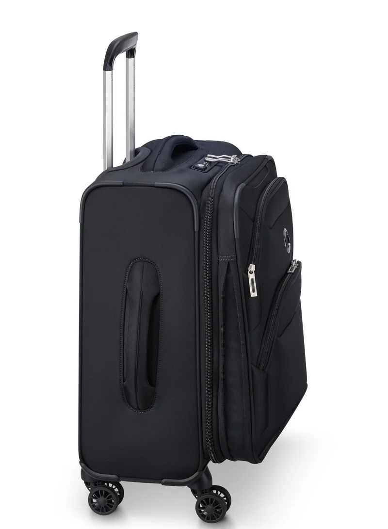 ديلسي _باريس Sky Max 2.0  55cm Soft case 4 Double Wheel Expandable Cabin Luggage Trolley - Black