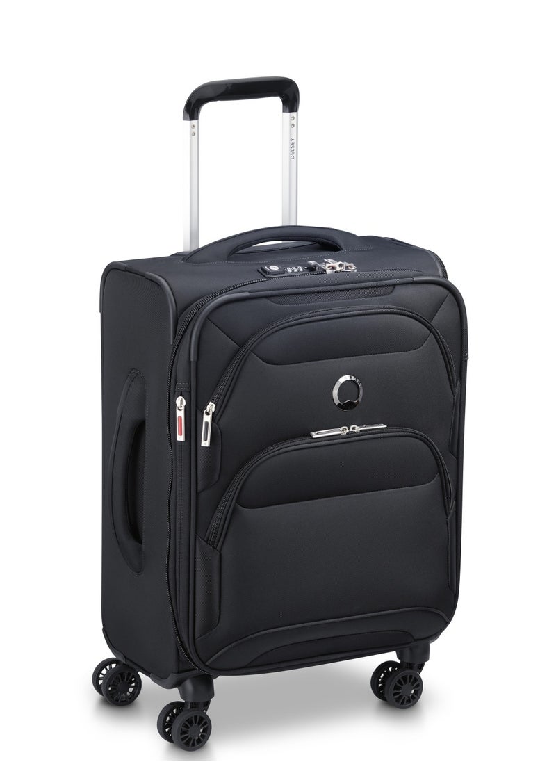 DELSEY Paris Sky Max 2.0  55cm Soft case 4 Double Wheel Expandable Cabin Luggage Trolley - Black  - Image 2