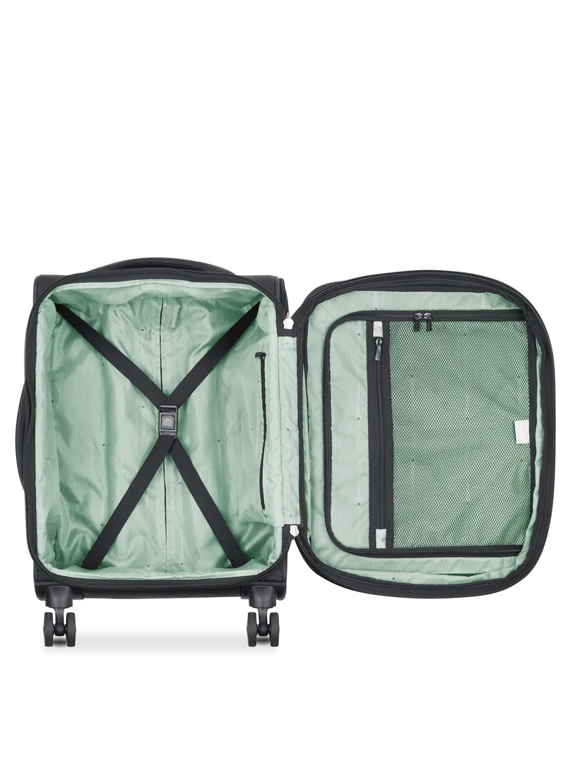 ديلسي _باريس Sky Max 2.0  55cm Soft case 4 Double Wheel Expandable Cabin Luggage Trolley - Black