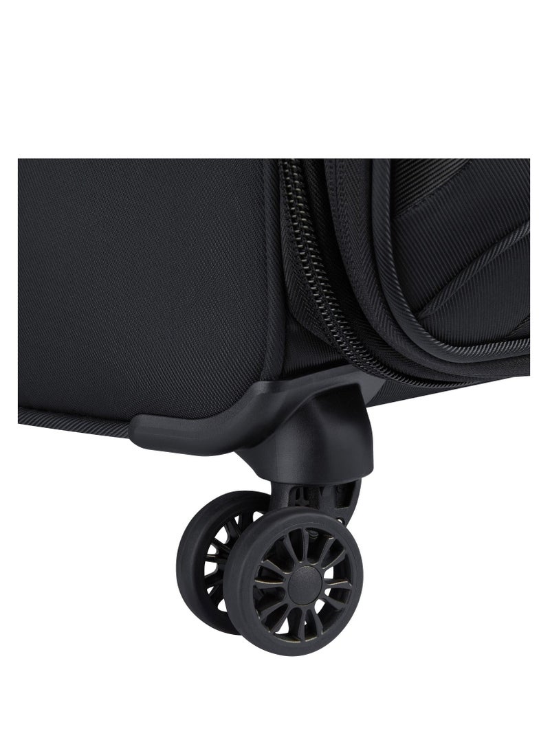 DELSEY Paris - Sky Max 2.0  55cm Soft case 4 Double Wheel Expandable Cabin Luggage Trolley - Black - Image 1