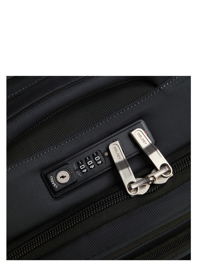 DELSEY Paris - Sky Max 2.0  55cm Soft case 4 Double Wheel Expandable Cabin Luggage Trolley - Black - Image 1