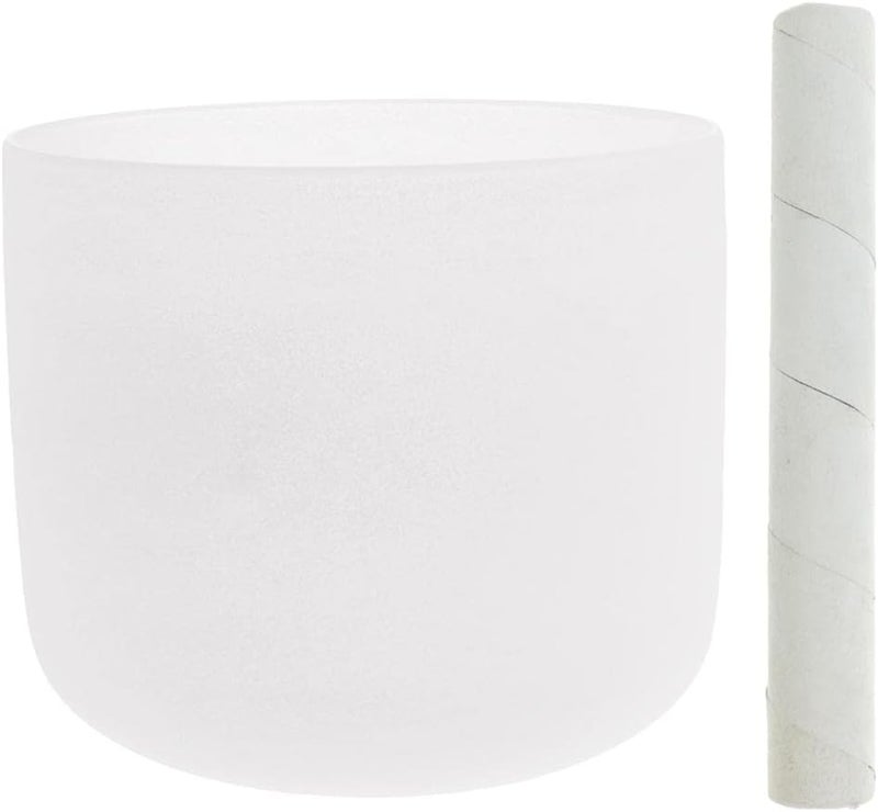 klarako Root Chakra Crystal Singing Bowls C note Set High Quality Sound 7 Inch White with Suede Mallet - Image 5