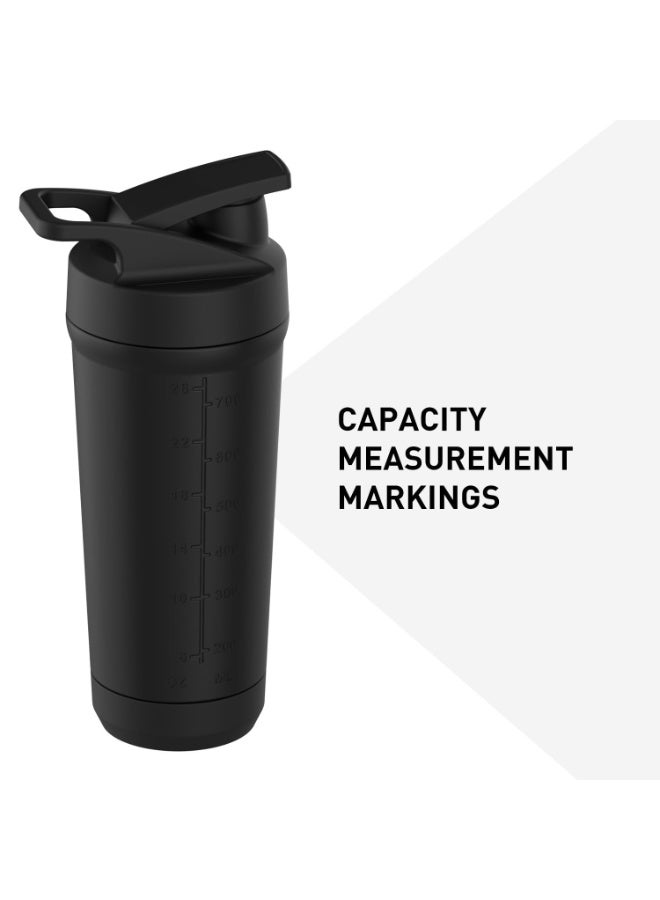 MuscleBlaze Stainless Steel Gym Shaker Pro (Black, 700ml) - Image 3