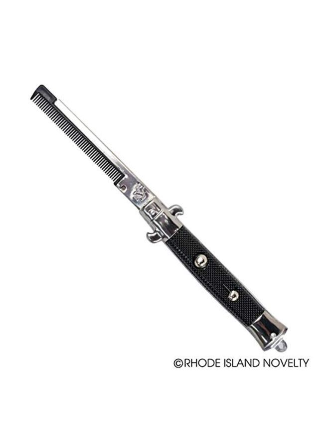 NIBEMINENT Pack Of 2 Switch-Blade Comb Black/Silver 9inch - Image 2