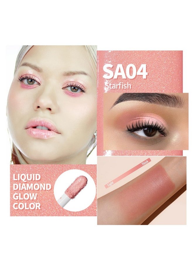 Oulac Matte Peach Eyeshadow Shimmer Finish Liquid Eyeshadow Eyeshadow Base&Liquid Rouge Duo Buildable Smooth Eye Makeup Wrinkle Resistant Vegan Crueltyfree Sa04  - Image 2