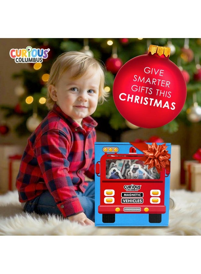 كيوريس كولومبوس مغناطيسات ثلاجة "مركبات كولومبوس الفضولية" للأطفال الصغار من عمر سنة إلى ثلاث سنوات. مغناطيسات ثلاجة إسفنجية كبيرة للأطفال الرضع ومن عمر ثلاث إلى خمس سنوات. ألعاب تعليمية مغناطيسية لتعليم الحروف الأبجدية للأطفال الرضع وحتى مرحلة ما قبل المدرسة. - Image 2