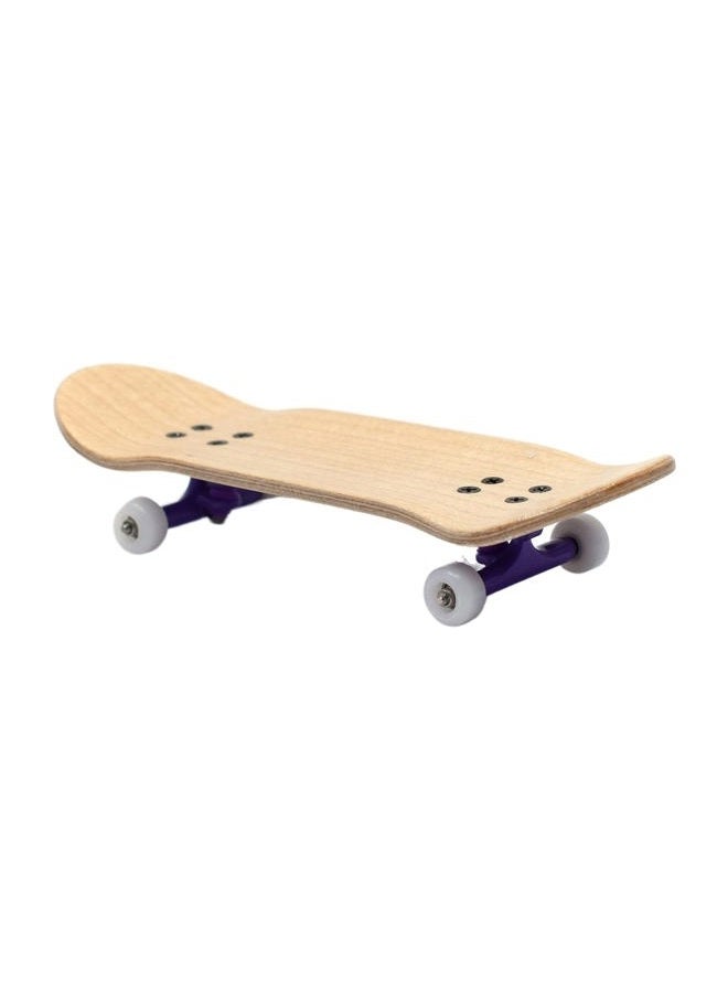 Teak Tuning 32mm Heat Transfer Graphic Complete Fingerboard - Purple Yeti | 32mm x 97mm Handmade Wood Deck | Pro Board Shape & Size | 61A Duro Bushings | Prodigy Trucks - Image 3