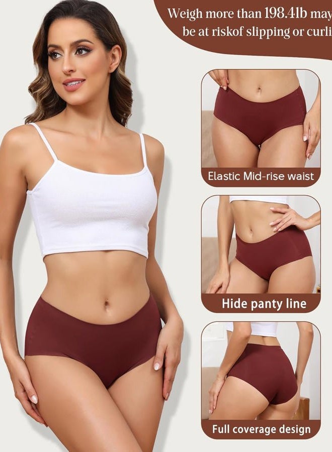 LEVAO Women's High Waisted Seamless Underwear No Show Full Coverage Briefs Stretchy Invisible Panties Cheeky Pack of 6 - Image 2