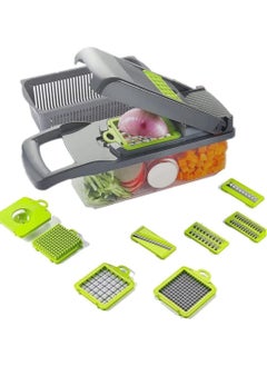 ELTRAZONE Mandoline Slicer with Colander Basket and Container Vegetable Chopper with 7 Interchangeable Blades l Durable Cutter Chopper Slicer and Grater  - Image 4