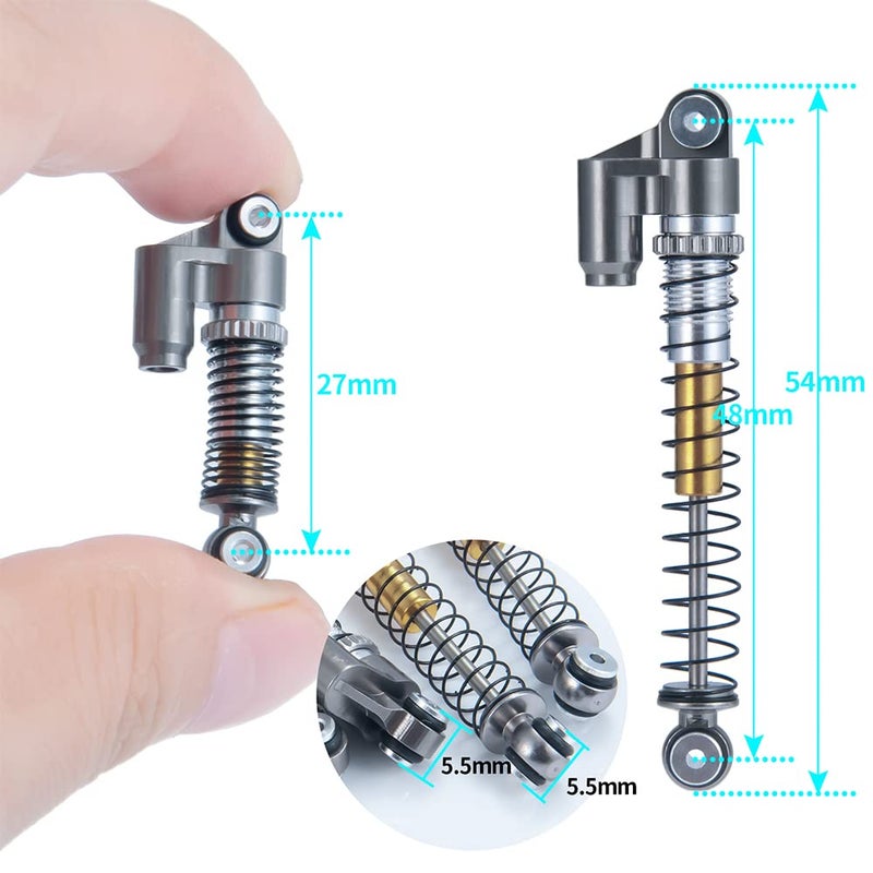 RCLIONS RC Shocks 48mm Adjustable Absorber Damper for 1:24th Axial SCX24 AXI90081 Deadbolt AXI00001 AXI00002 JLU CRC RC Crawler Car Upgrades - Image 2