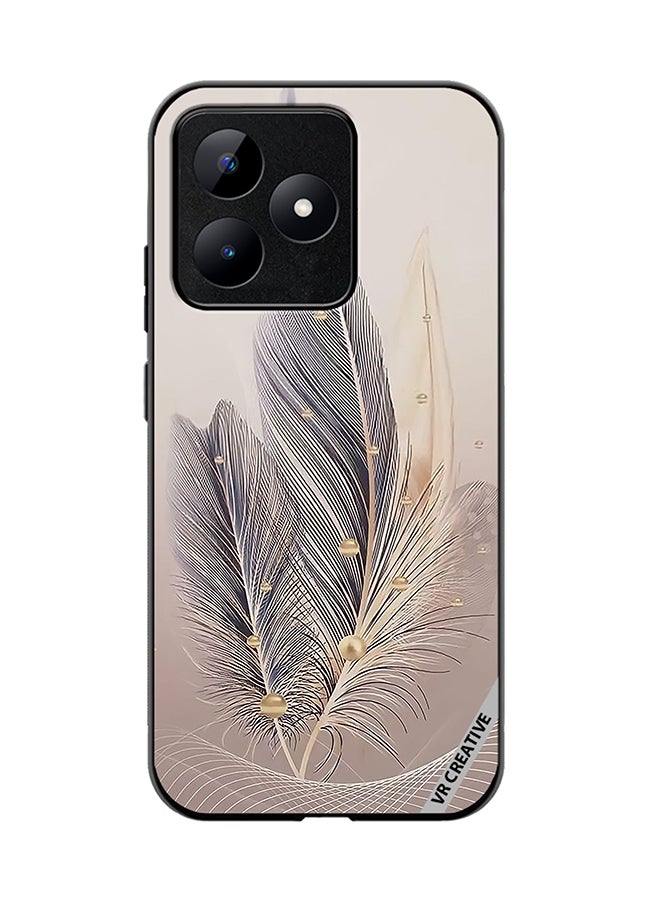 VR CREATIVE Protective Case Cover For Realme C53 Feather Leaf Art Design Multicolour - Image 1