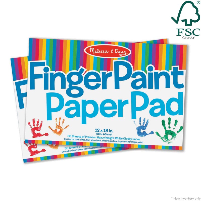 Melissa & Doug Finger Paint Paper Pad (12 x 18 inches) - 50 Sheets, 2-Pack - FSC Certified - Image 4