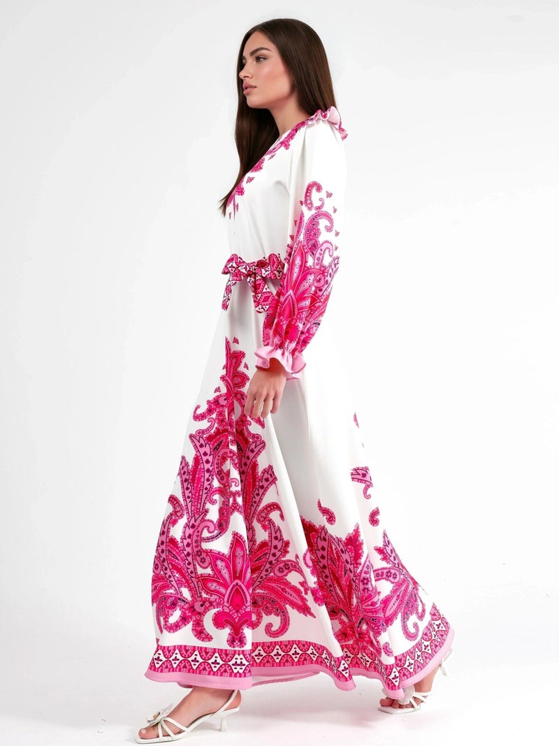 Jennyfer Paisley Print Maxi Dress with Tie Detail - Image 4