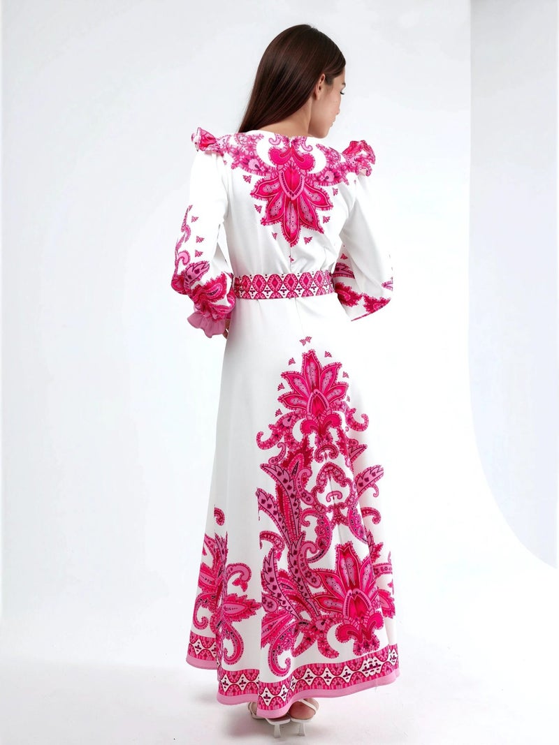 Jennyfer Paisley Print Maxi Dress with Tie Detail - Image 3