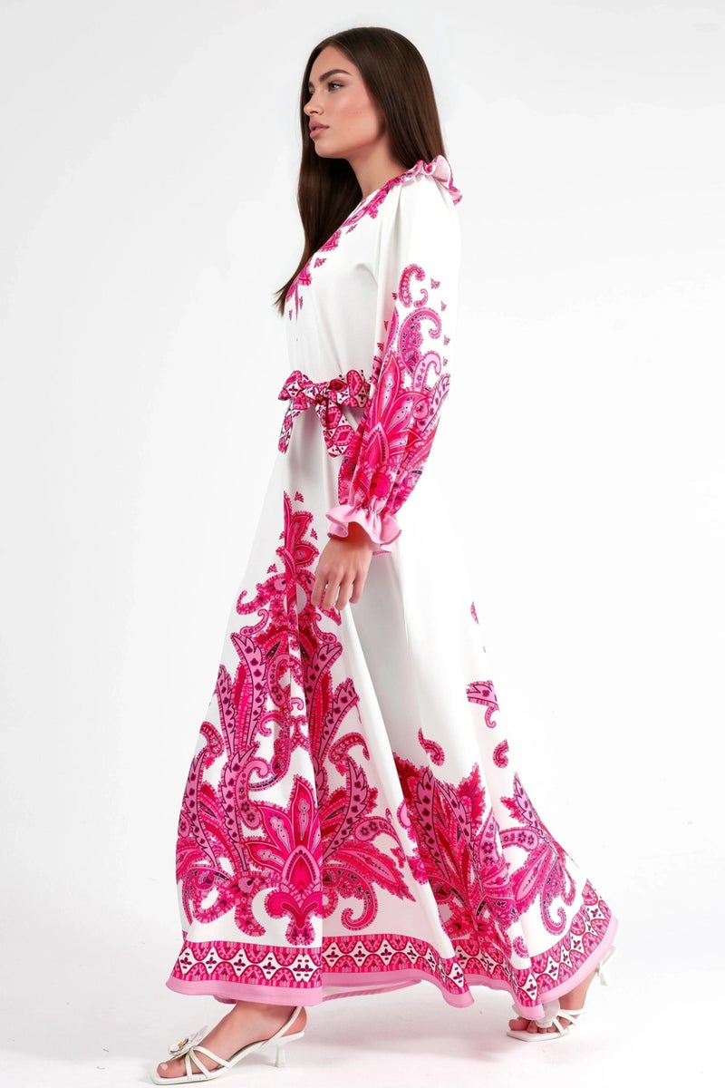 Jennyfer Paisley Print Maxi Dress with Tie Detail - Image 4