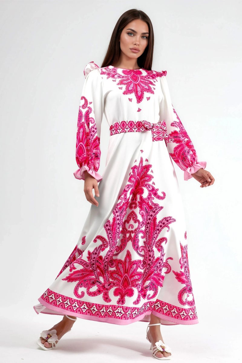 Jennyfer Paisley Print Maxi Dress with Tie Detail - Image 1