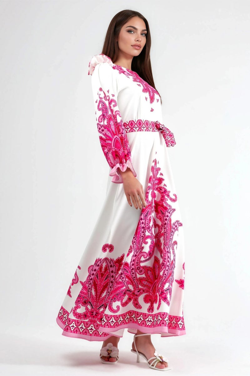Jennyfer Paisley Print Maxi Dress with Tie Detail - Image 2