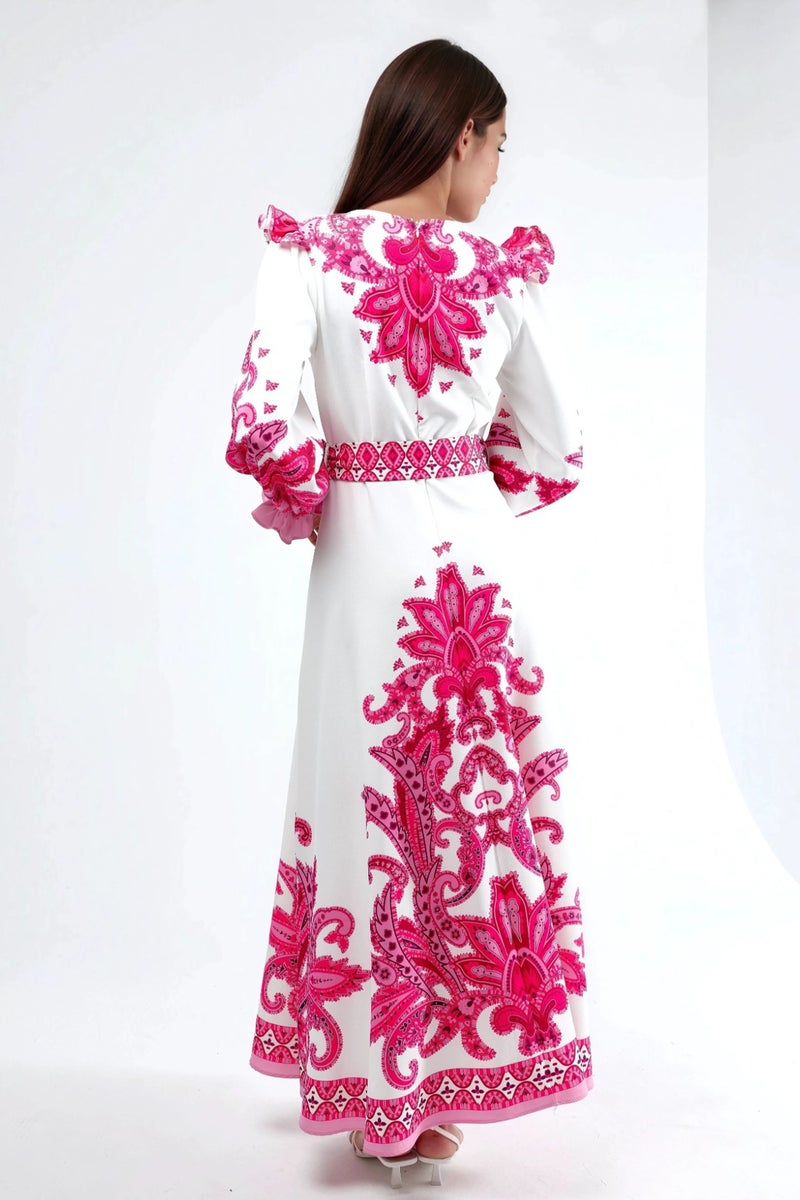 Jennyfer Paisley Print Maxi Dress with Tie Detail - Image 3
