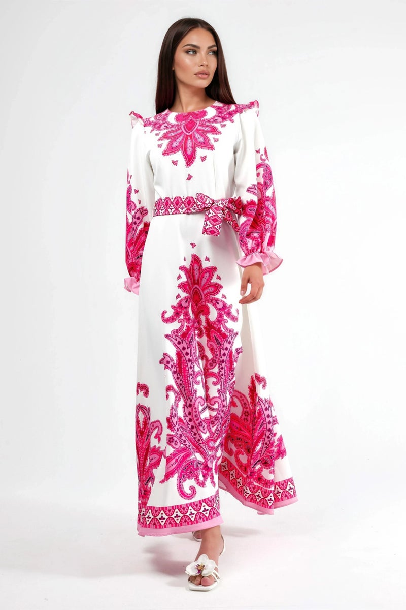 Jennyfer Paisley Print Maxi Dress with Tie Detail - Image 5