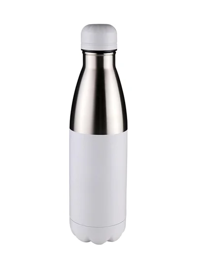 Hans Larsen Stainless steel water bottle Classic double walled vacuum insulated water bottle Leak proof 500 ML White