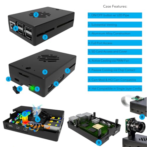 Vilros Raspberry Pi 5 Starter Kit MAX - Turbo Cooled Aluminum - (128GB Edition) - (8GB RAM) - Image 4