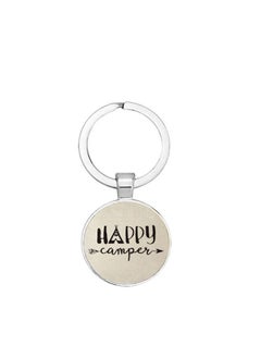 Happy Camper Keychain Silver