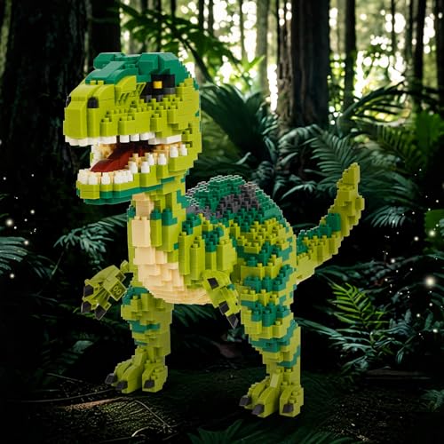 Geniteen Building Block Dinosaur Model Micro Mini Blocks Dinosaur Building Kit Gifts for Kids and Adult Velociraptor - Image 5