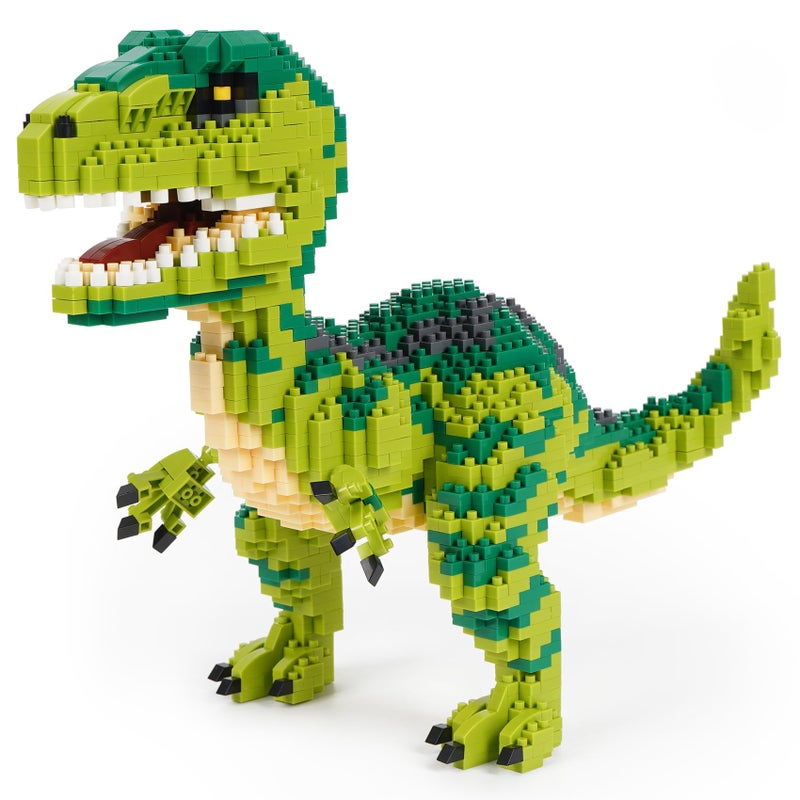 Geniteen Building Block Dinosaur Model Micro Mini Blocks Dinosaur Building Kit Gifts for Kids and Adult Velociraptor - Image 3