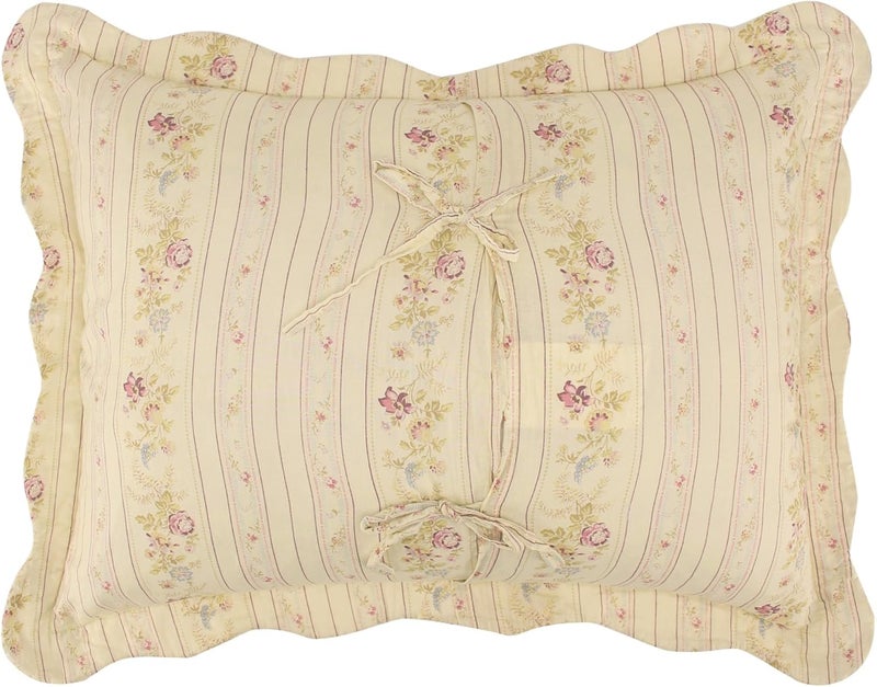 Greenland Home Antique Rose Pillow Shams - Standard 20x26-inch, Ecru - Image 2