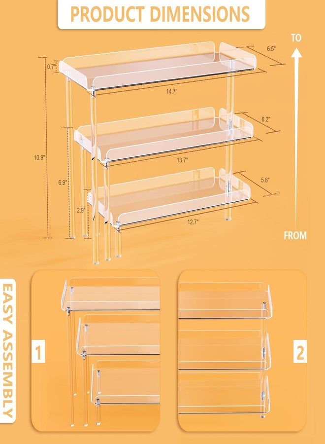 Bakzon 3 Tier Cupcake Stand, Acrylic Dessert Table Display Set with LED Light Premium Holder Dessert Serving Tray for Birthday Candy Bar Décor Weddings, Parties Events (Yellow Light) - Image 4