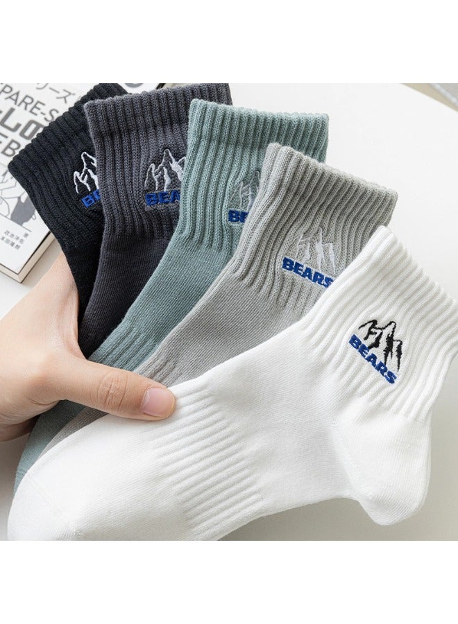 شيبشيب 5 أزواج من الجوارب الرجالية بطول الكاحل مع تبطين، جوارب رياضية للركض - Image 1