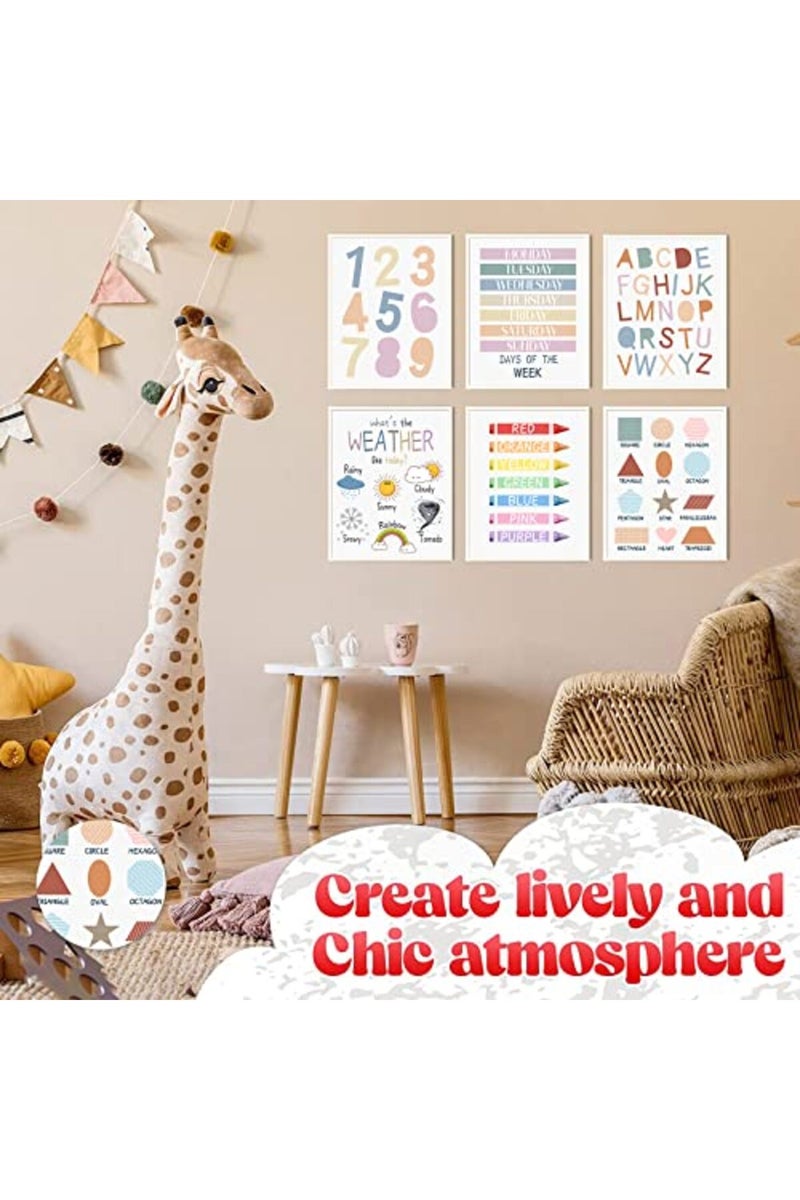 LIYAOLI ALAYRA Poster for Toddlers Wall Art Print 8 x 10 Inch Set of 6 Unframed Numbers Weather Boho Alphabet for Classroom Wall Kids Bedroom Nursery Playroom Decor Neutral Wall Decor - Image 4