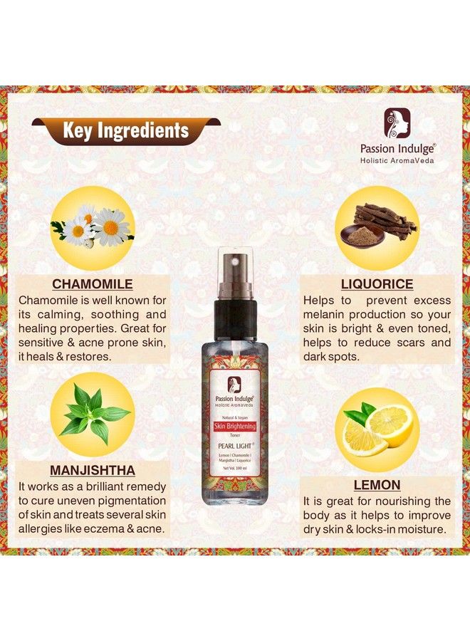 passion indulge Pearl Light Toner For Skin Lightening And Spot Reduction 100 Ml - Image 3